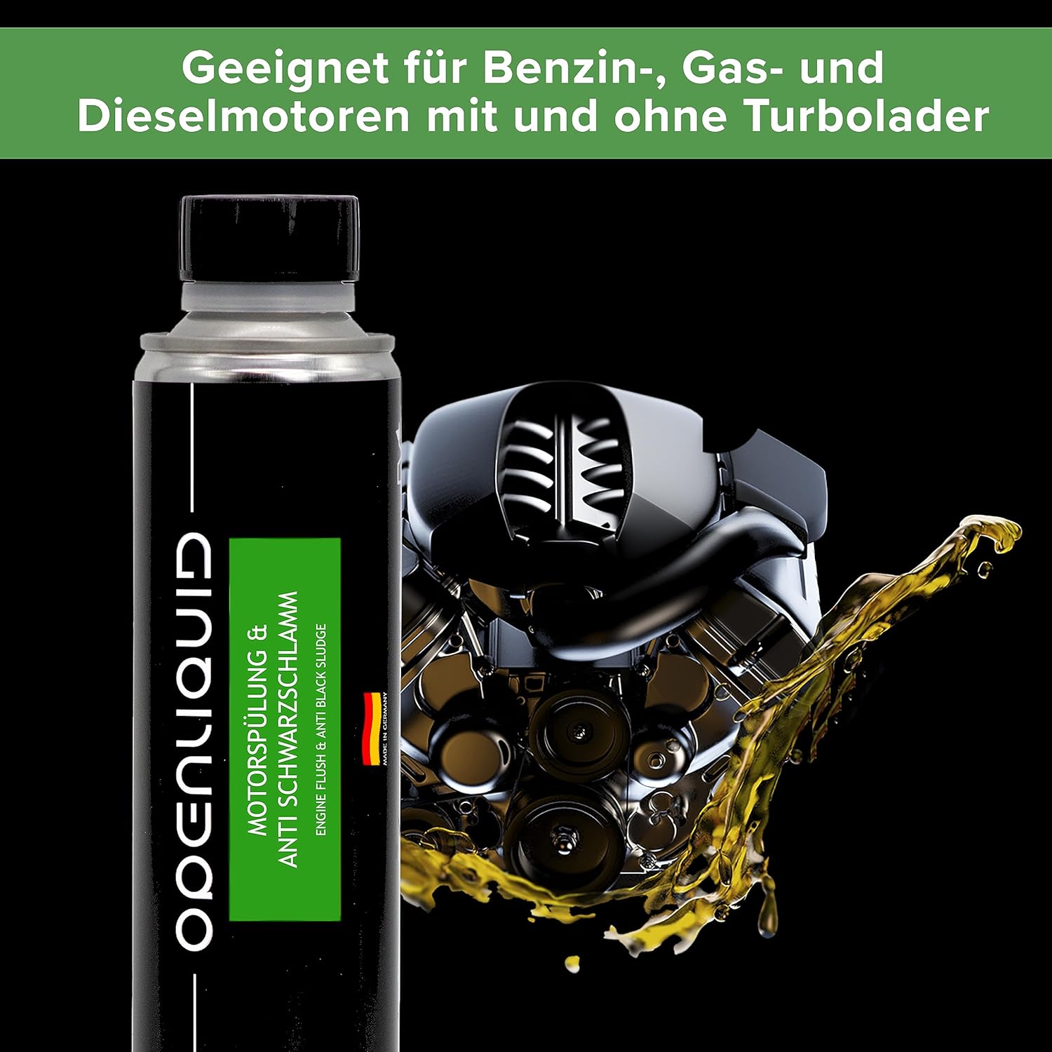 Motorspülung & Anti Schwarzschlamm - Motor Reiniger Additiv für Auto