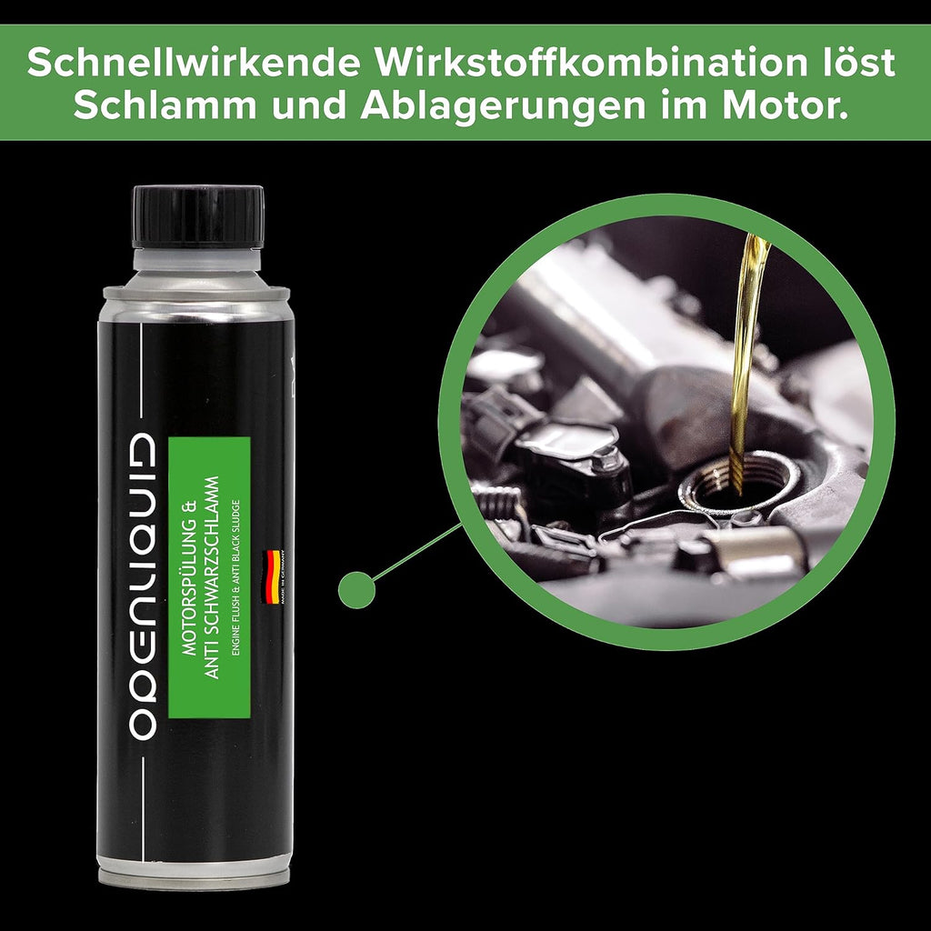 Motorspülung & Anti Schwarzschlamm - Motor Reiniger Additiv für Auto