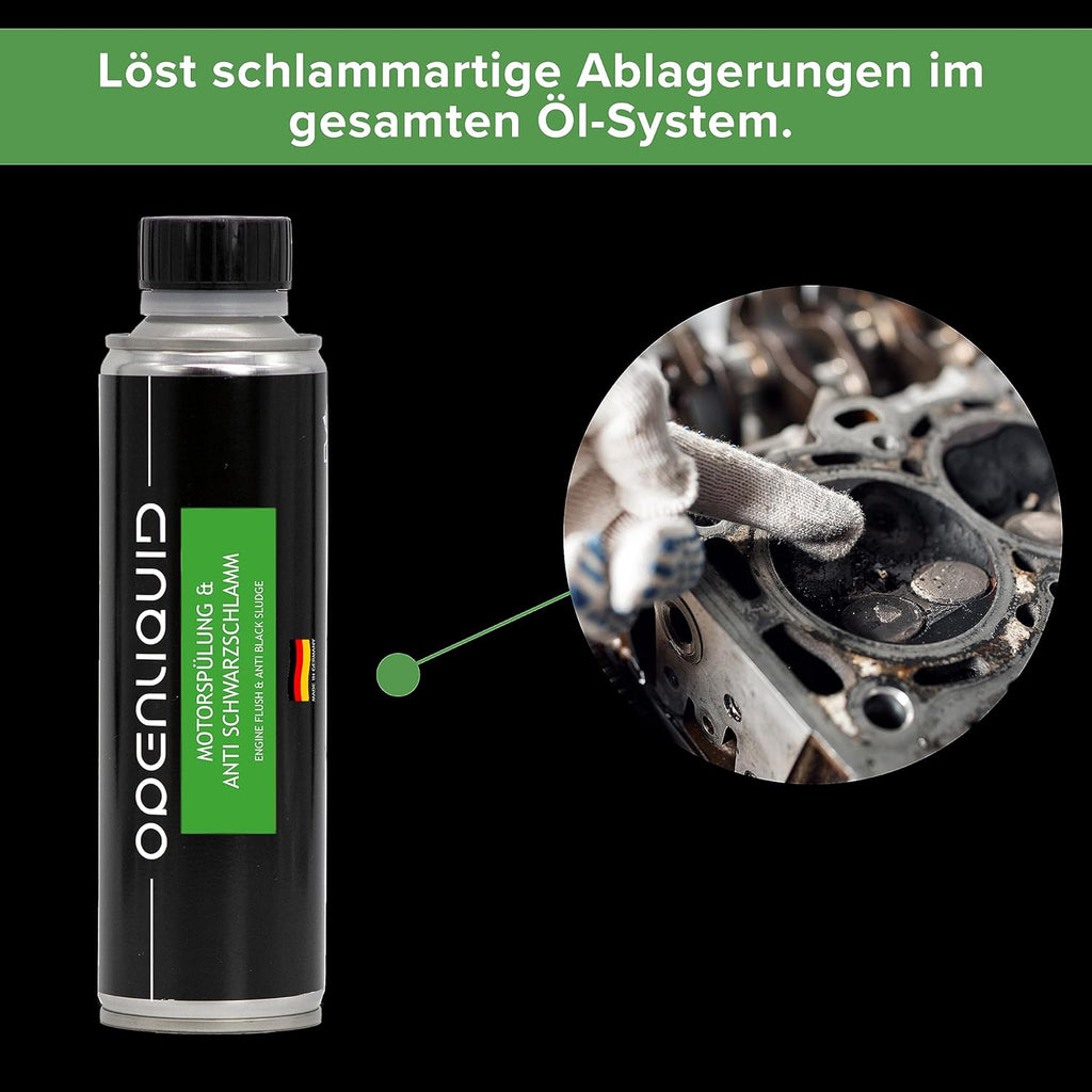 Motorspülung & Anti Schwarzschlamm - Motor Reiniger Additiv für Auto